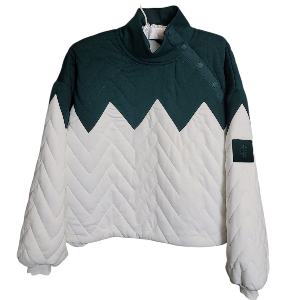 🆕️ Free People Movement Zig Zag Pullover in Evergreen Combo - Picture 7 of 15